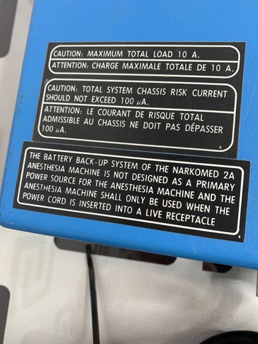 Used DRAGER 7600 ANESTHESIA 7150 NARKOMED 2A AC/DC BACKUP BATTERY POWER SUPPLY SYSTEM