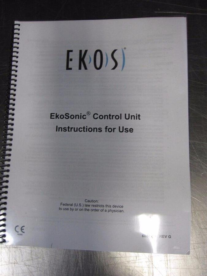 Used EKOS  EkoSonic Control Unit W/Power Cic Module Cart  Batteries