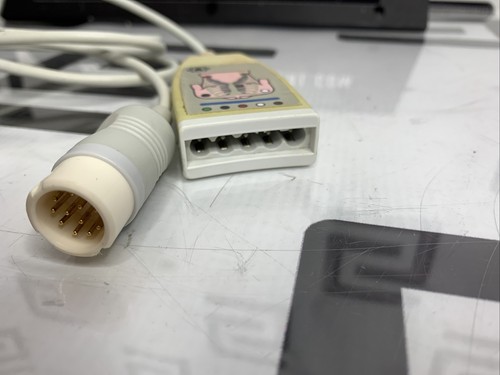 Used OEM Philips M1668A, OEM, EKG ECG Trunk Cable, 5 Lead Twin to 12-Pin