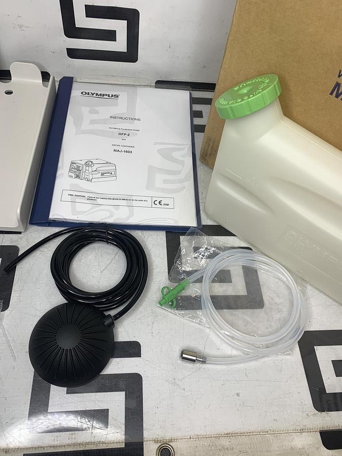 Used Olympus OFP-2 Endoscopic Flushing Pump Irrigation W/ Footswitch, Bottle & Manual TESTED