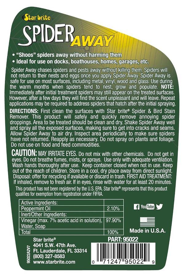 Used STAR BRITE Spider Away Natural Spider Repellent, 22 oz (095022P)