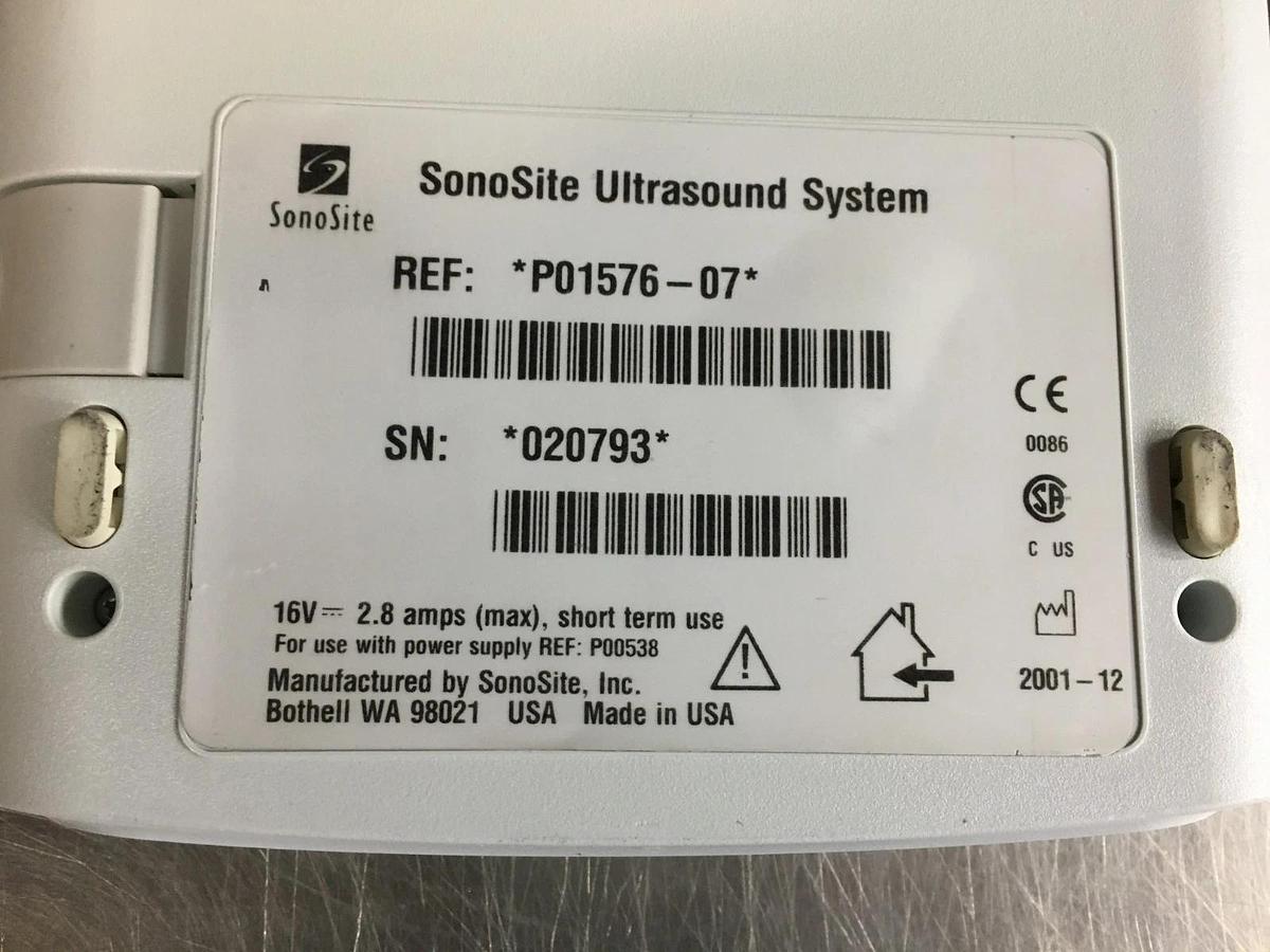 Used SONOSITE 180 PLUS HAND-CARRIED ULTRASOUND SYSTEM P01576-09R