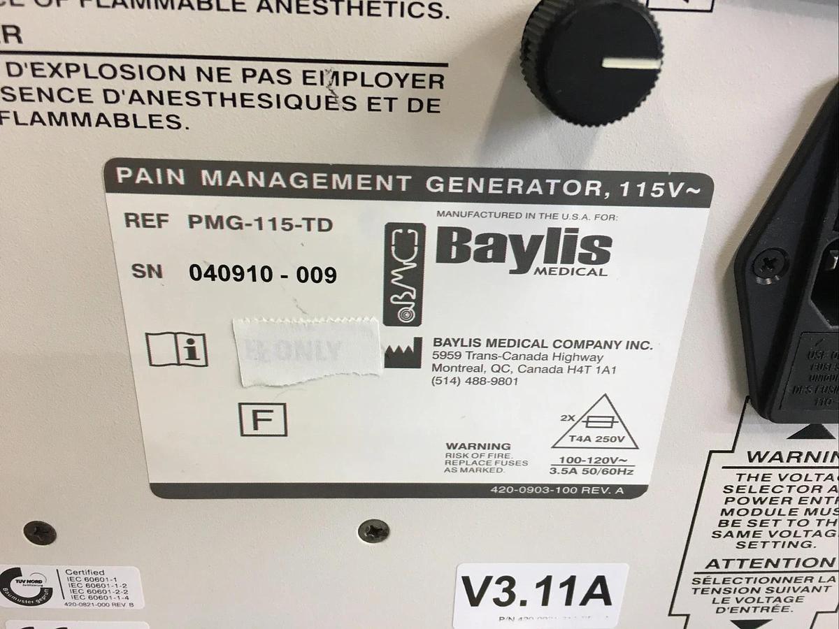 Used Pain Management Generator PMG-115-TD Version 3.11 V3.11