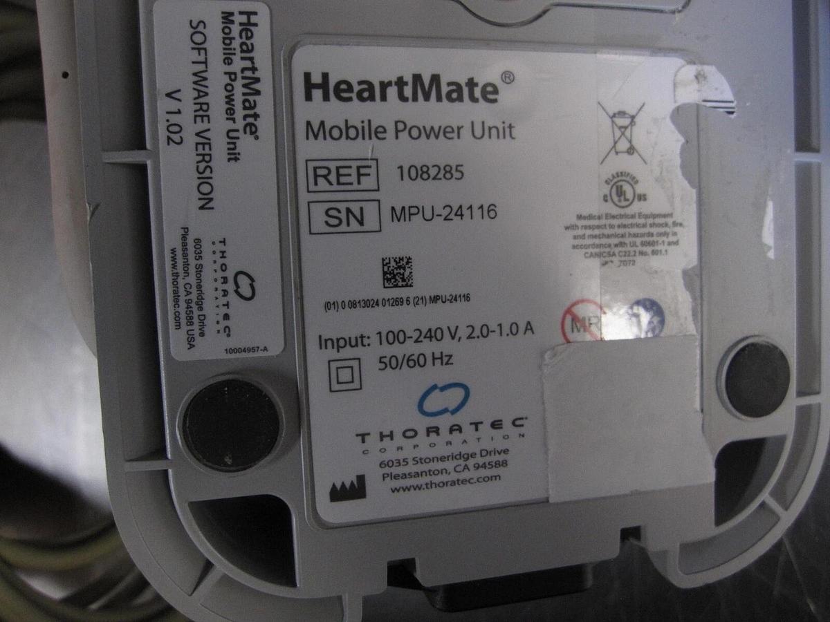 Used Thoratec 108285 HEARTMATE MOBILE POWER UNIT