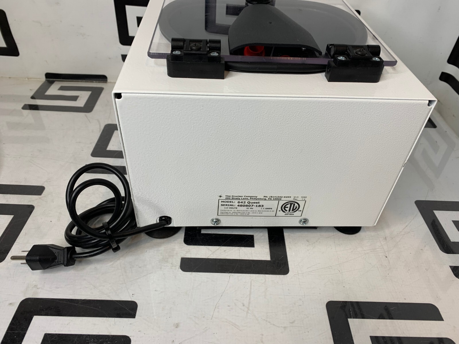 Used Drucker Horizon mini B Centrifuge 642 Horizontal Separation 6 Tubes Model Quest