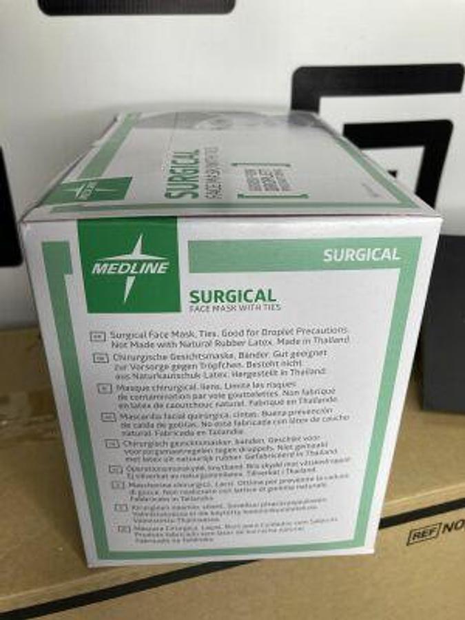Used MEDLINE NON27376 Surgical Face Mask With Ties Total Quantity of 550