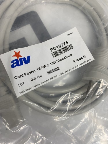 AIV 10 Feet 3 Prong Power Cord Cable 16AWG PC10775 Signature 16 AWG