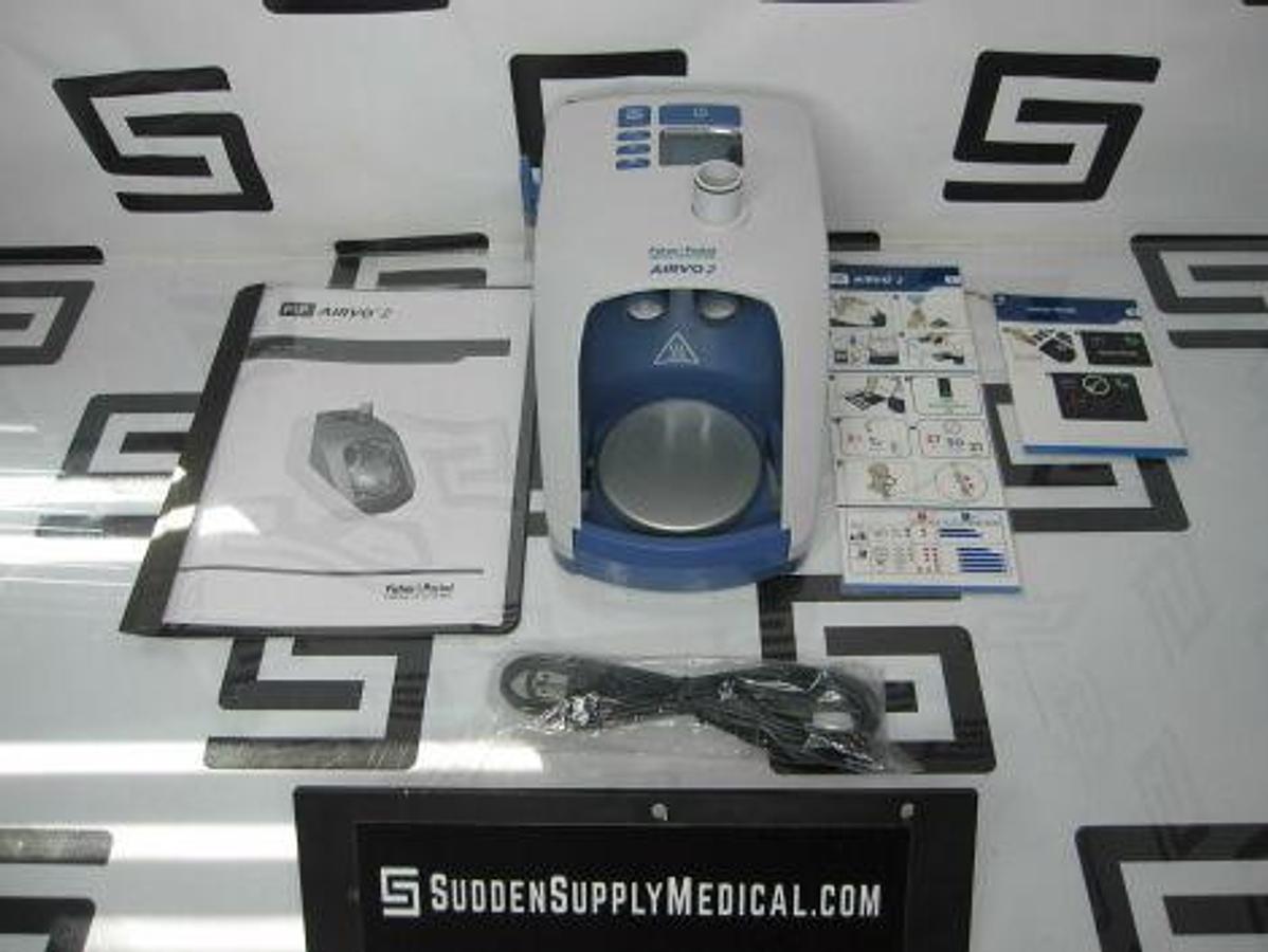 Used FISHER & PAYKEL AIRVO 2 MYAIRVO 2 HUMIDIFIER PT101UK Humidifier NASAL FLOW W/ HEATED BREATHING TUBE CHAMBER KIT
