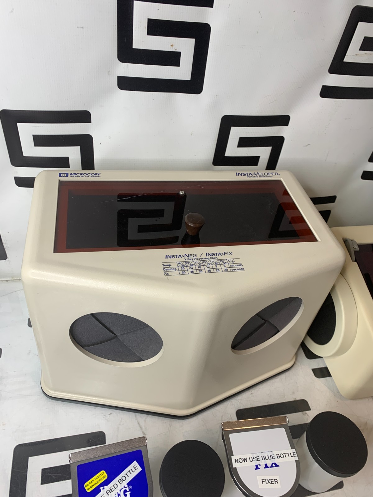 Used Microcopy Insta-Veloper Portable Darkroom Insta-Neg Insta-Fix Starter Kit TESTED