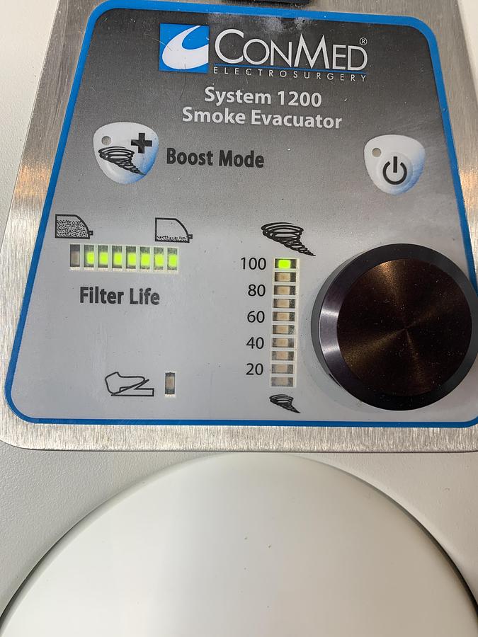 Used Conmed System 1200 Smoke Evacuator W/ Good Filter & Foot Pedal 60-8050-001 Linvatec