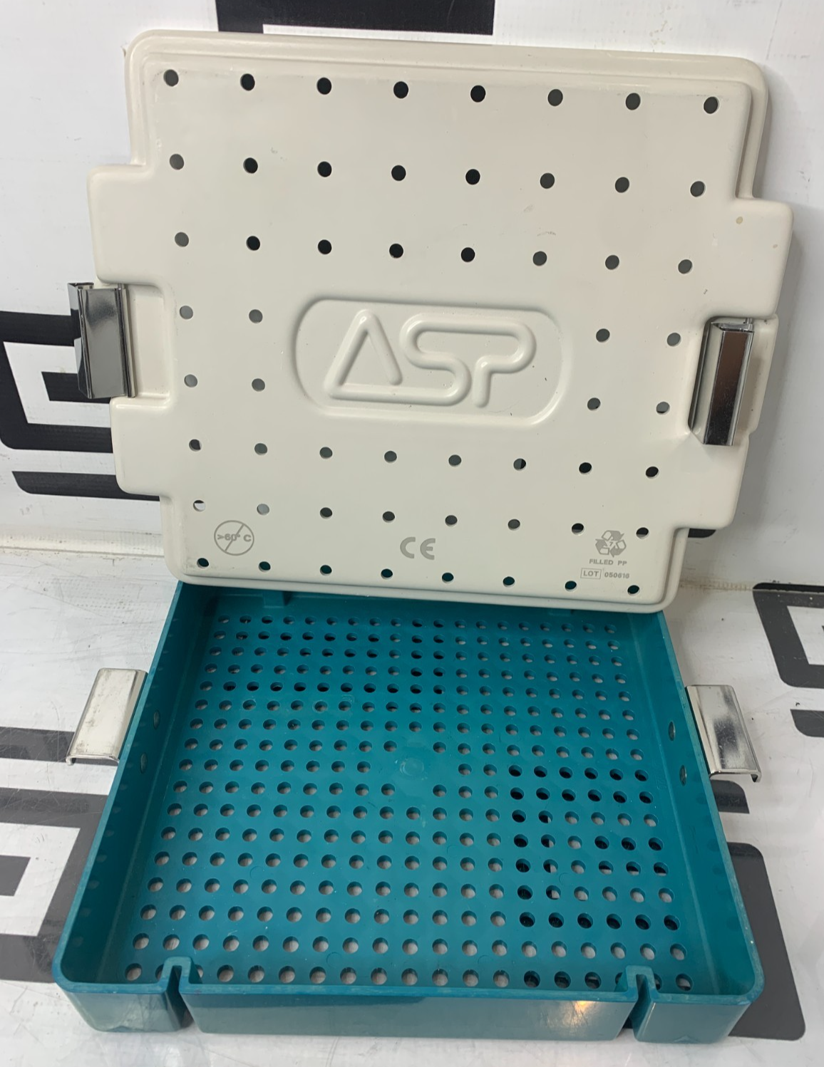 Used ASP  Sterilization Instrument Lid & Tray Container Case 10 x 10 x 2" WARRANTY