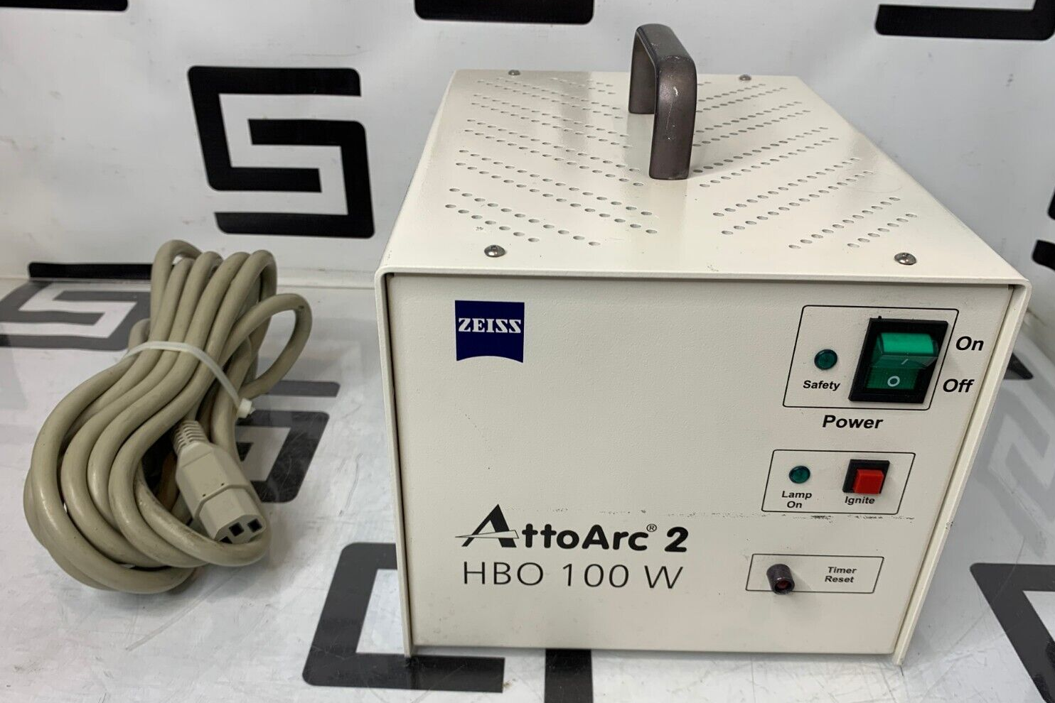 Used ZEISS ATTOARC 2 HBO 100 W MICROSCOPE ILLUMINATION LIGHT SOURCE POWER SUPPLY