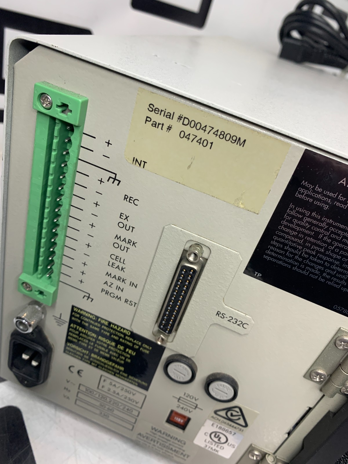 Used Waters 474 Scanning Fluorescence Lab Detector HPLC Chromatography 1.9 Lamp Hours