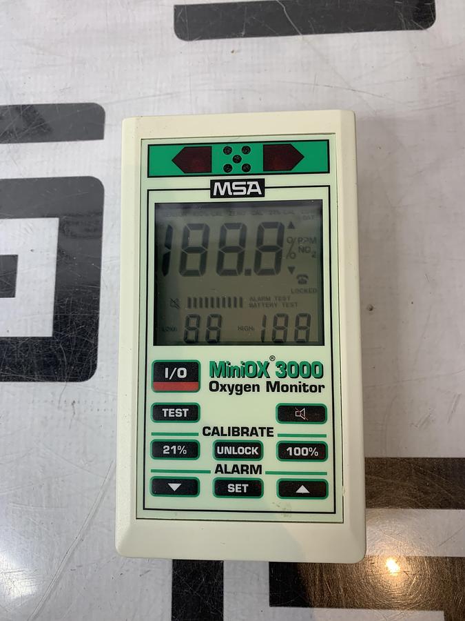Used MSA MiniOX 3000 Oxygen Monitor W/ Cable NEW BATTERY P/N 710817 Ohio