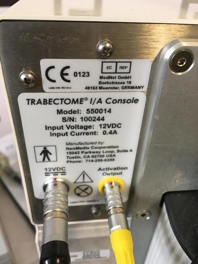 Used Neomedix Trabectome High Frequency Generator LP & I/A Console 550014 & 550047-01
