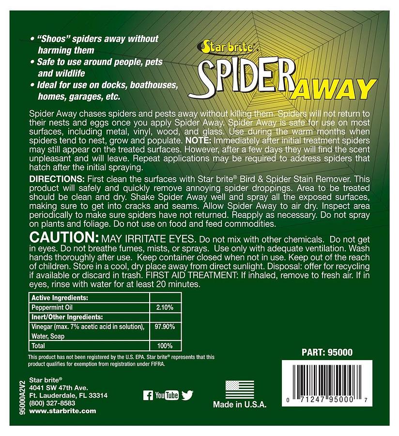 Used STAR BRITE Spider Away Natural Spider Repellent, 22 oz (095022P)