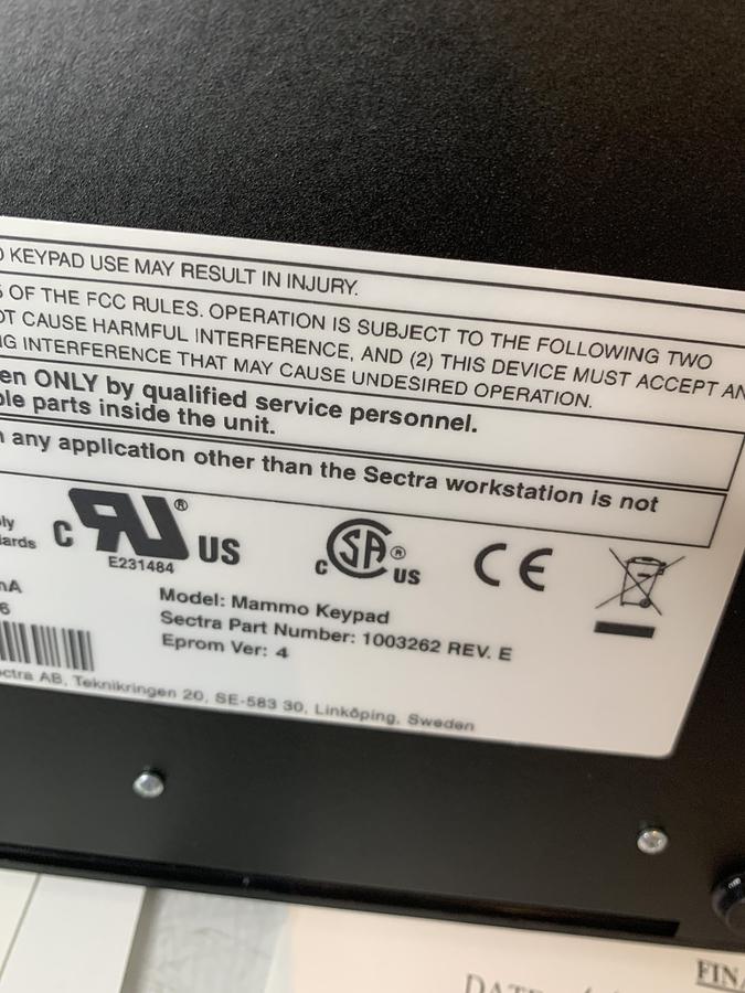 Used Philips Sectra Medical PACS Mammo Keypad Controller 1003262