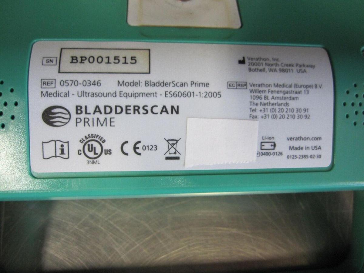 Used VERATHON Bladderscan PRIME 0570-0346 PORTABLE 3D