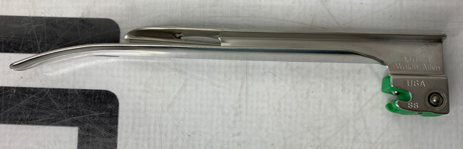 Used Welch Allyn 68063 Miller Mil 3 Fiber Optic Laryngoscope Fiber optic SS USA MADE