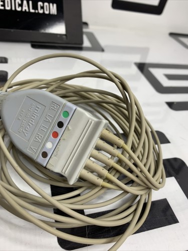 Used OEM Mindray 0012-00-1255-01 & 5 Leadwire Set Lead Snap ECG EKG Trunk 3  Cable