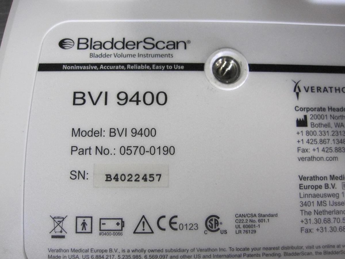Used Verathon BVI9400 Bladder Scanner Console ONLY (Ref 0570-0190) ~ A