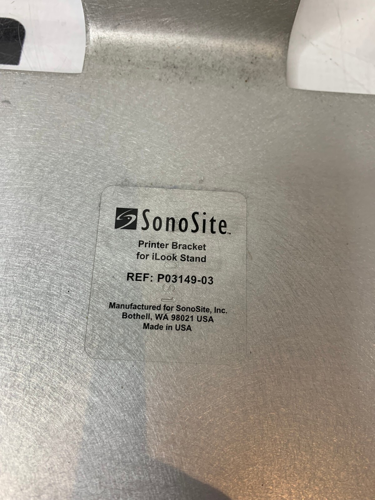 Used SonoSite Printer Bracket Plate Mount & Hardware for iLOOK Ultrasound P03149-03