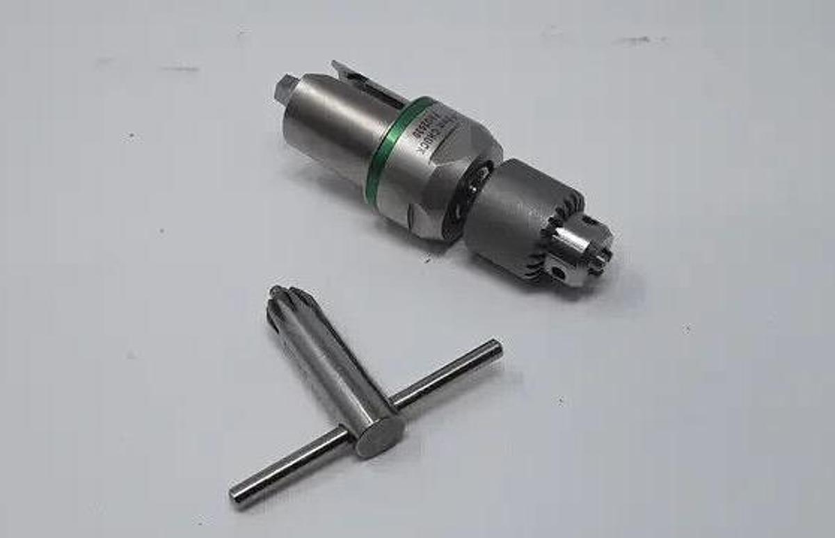 Used Stryker Jacobs Chuck Drill Adapter 277-82-131 Orthopedic Stainless w/ Key 1/4"