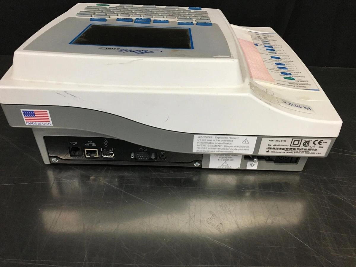 Used Burdick Atria Interpretive 6100 EKG/ECG Machine No Power Supply