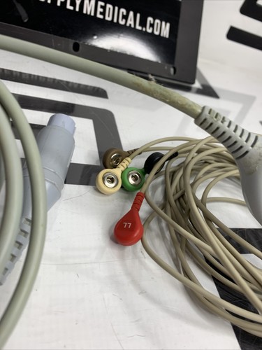 Used OEM Mindray 0012-00-1255-01 & 5 Leadwire Set Lead Snap ECG EKG Trunk 3  Cable