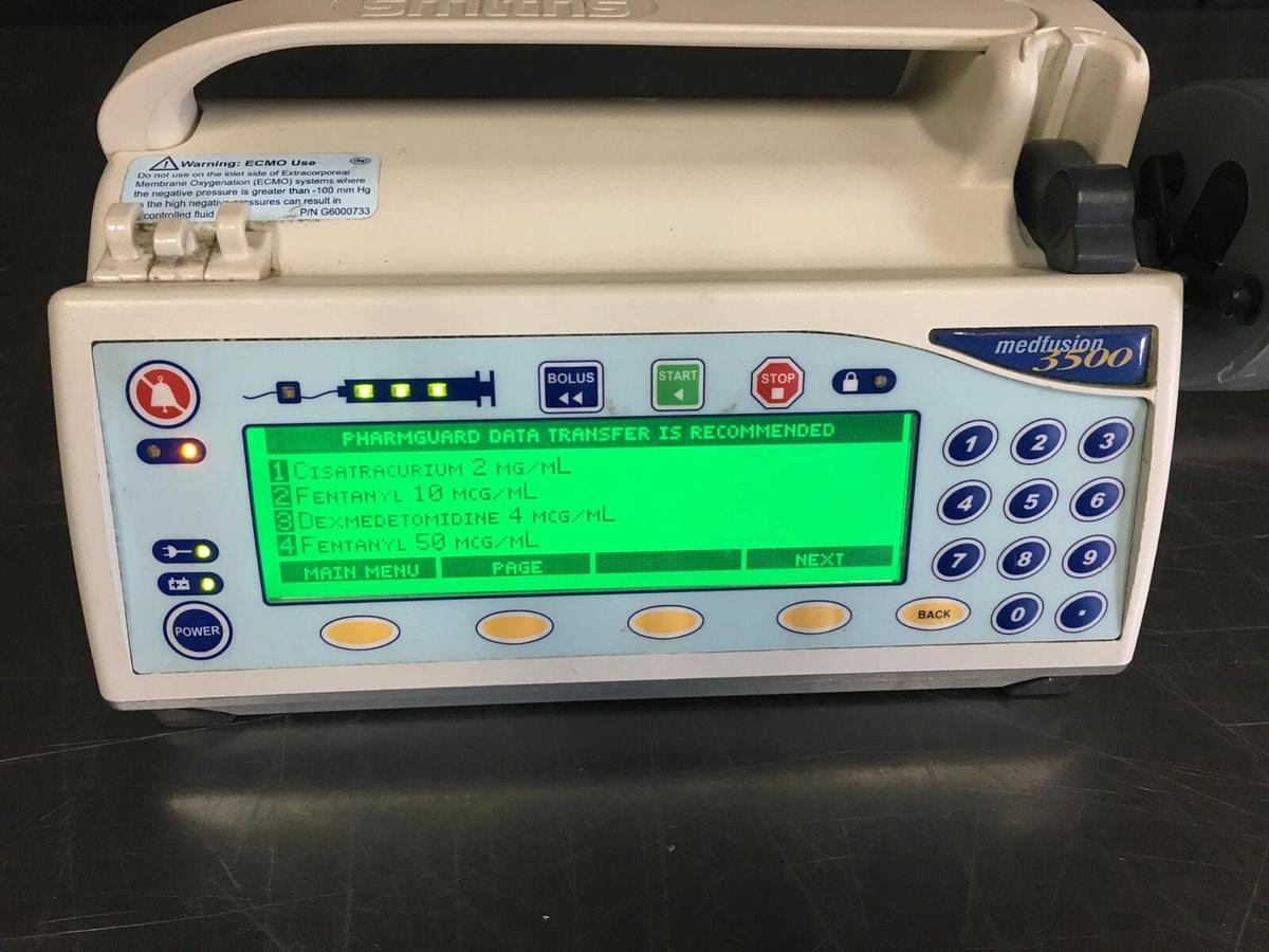 Used Smith's Medfusion 3500 with Pharmguard Version V5.0.0 Tested Working
