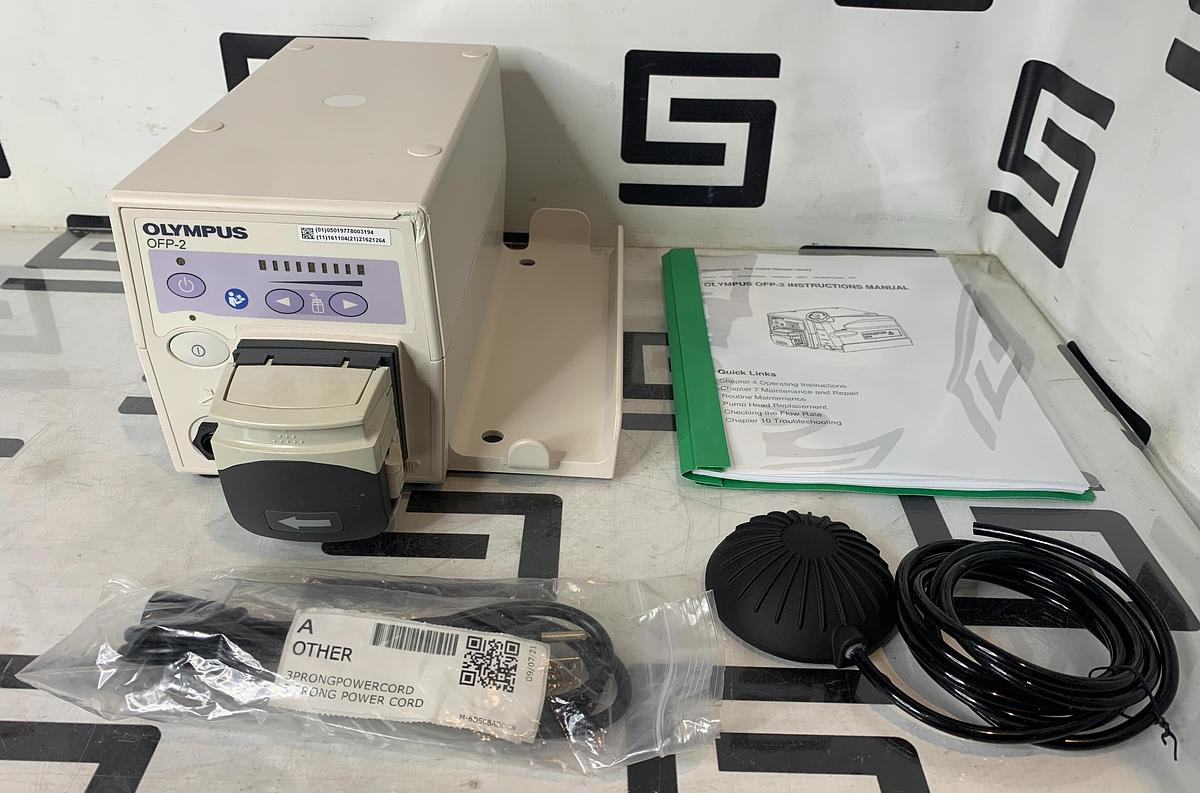 Used Olympus OFP-2 Endoscopic Flushing Pump Irrigation W/ Footswitch  & Manual TESTED