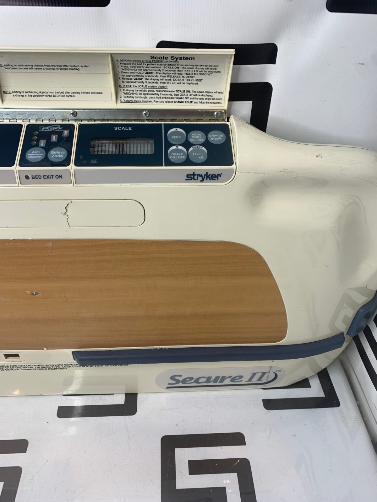 Used Stryker 3002 Secure II Hospital MED SURG BED FOOTBOARD SCALE CONTROLLER ASSEMBLY