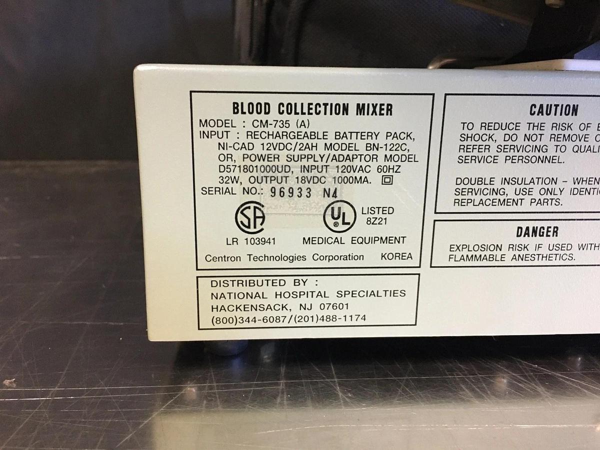 Used GENESIS Blood Collection Mixer Model CM735-A