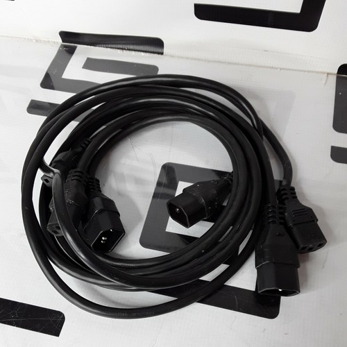 Used Lot of 3 Pack C20 to C13 Extension Power Cord 10A/250V 18 AWG IEC 60320 5 FT 5FT