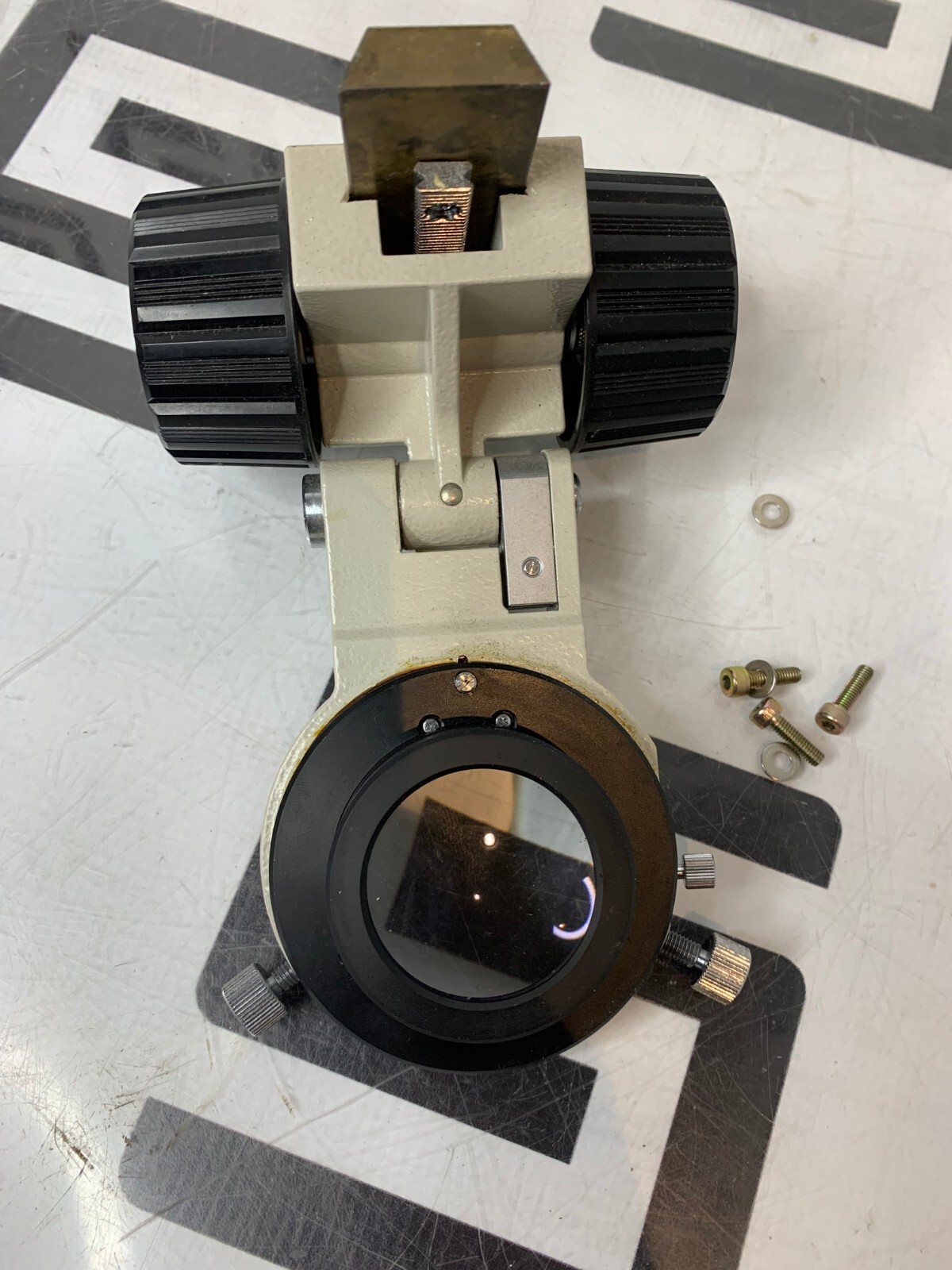 Used Nikon Diaphot TMD Inverted Microscope Condenser Holder & LENS TENSION KNOBS