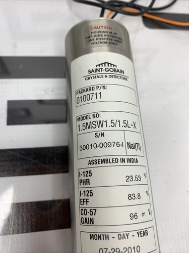 Used BICRON SAINT-GOBAIN  DETECTOR 1.5MSW1.5/1.5L-X NAI (TI) PACKARD 0100711