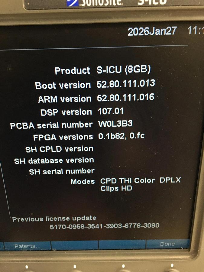 Used SonoSite S-ICU Ultrasound System P07577 P09417 W/ Battery TESTED WARRANTY