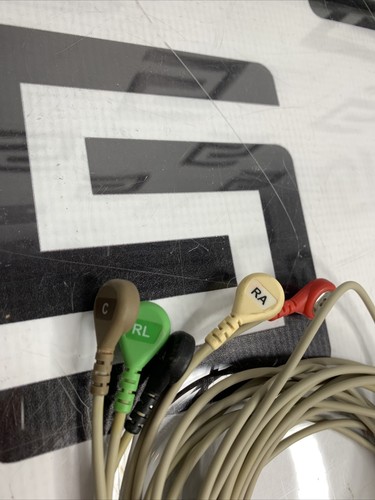 Used OEM Mindray 0012-00-1255-01 & 5 Leadwire Set Lead Snap ECG EKG Trunk 3  Cable