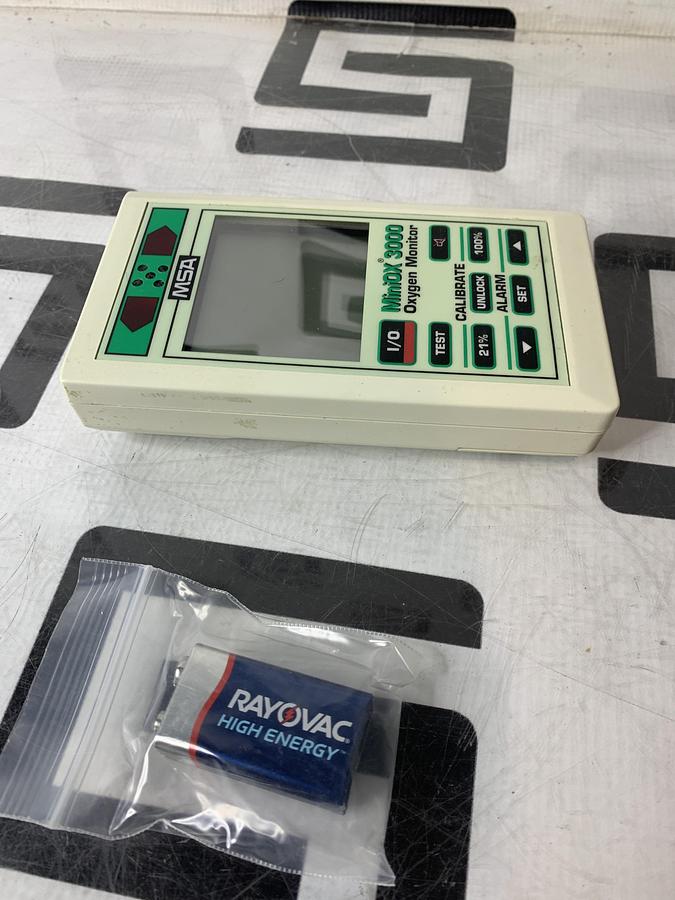 Used MSA MiniOX 3000 Oxygen Monitor W/ Cable NEW BATTERY P/N 710817 Ohio
