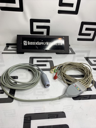 Used OEM Mindray 0012-00-1255-01 & 5 Leadwire Set Lead Snap ECG EKG Trunk 3  Cable