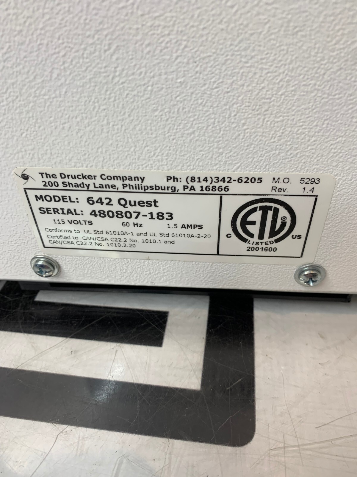 Used Drucker Horizon mini B Centrifuge 642 Horizontal Separation 6 Tubes Model Quest