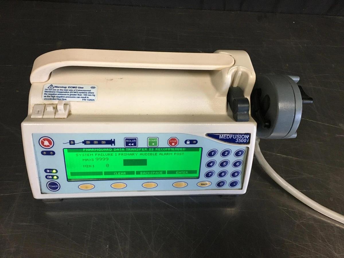 Used Smith's Medfusion 3500 with Pharmguard Version V5.0.0 System Failure