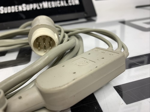 Used HP Philips M1733A One Piece ECG EKG Cable; 03 Leads, SNAP, AHA OEM