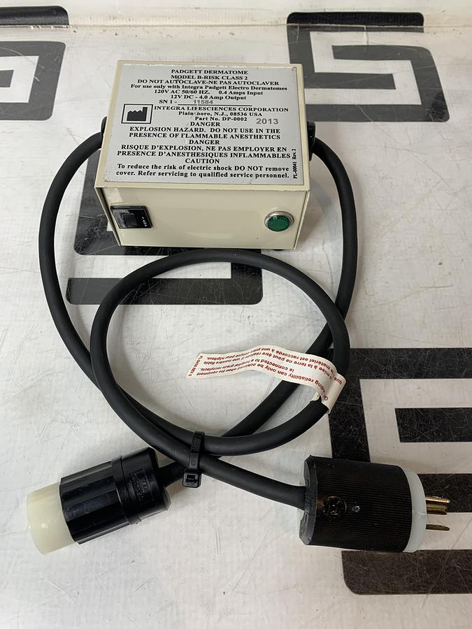 Used Integra Padgett Model B Electro Dermatome Power Supply DP-002 120VAC 120V