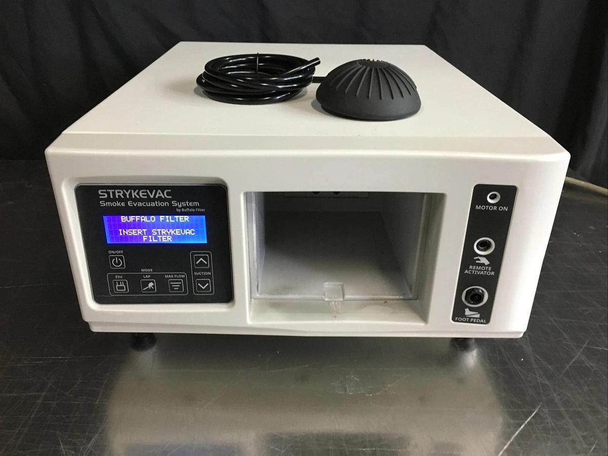 Used Buffalo Filter StrykeVac Smoke Evacuation System with Foot Pedal Tested Warranty