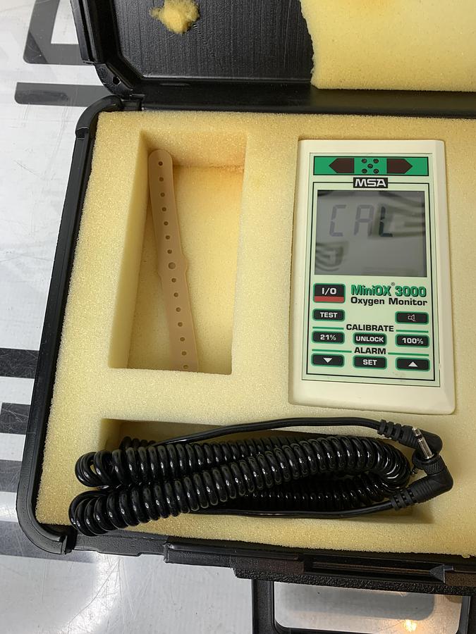 Used MSA MiniOX 3000 Oxygen Monitor W/ Cable NEW BATTERY P/N 710817 Ohio
