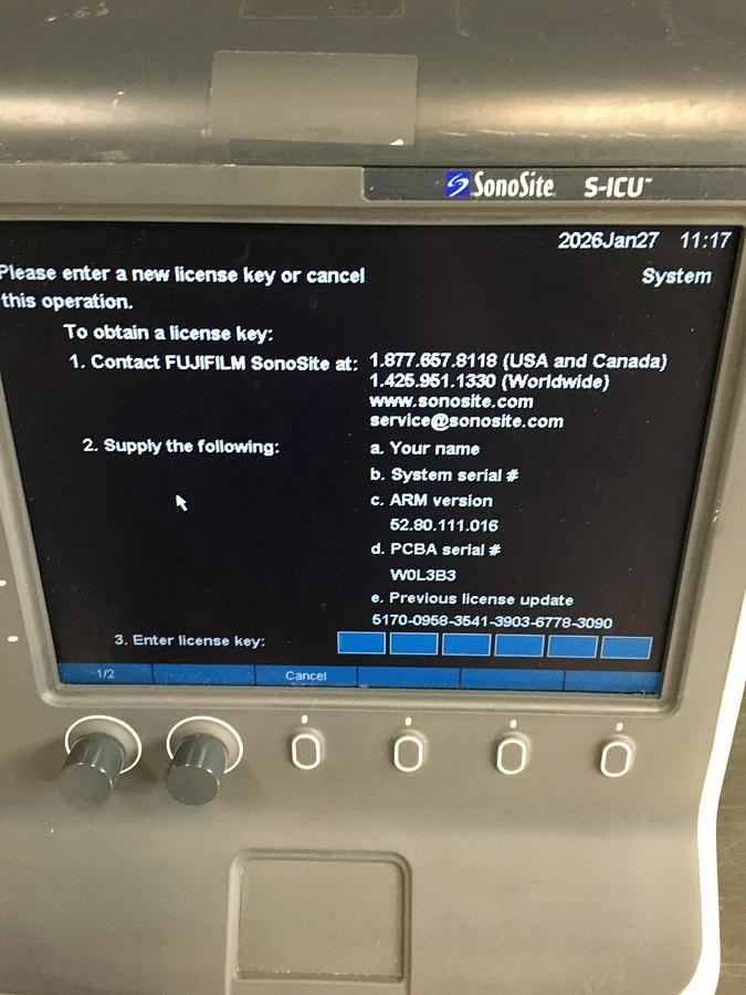 Used SonoSite S-ICU Ultrasound System P07577 P09417 W/ Battery TESTED WARRANTY