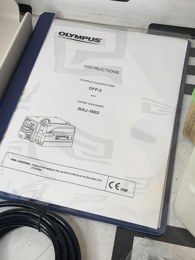 Used Olympus OFP-2 Endoscopic Flushing Pump Irrigation W/ Footswitch, Bottle & Manual TESTED