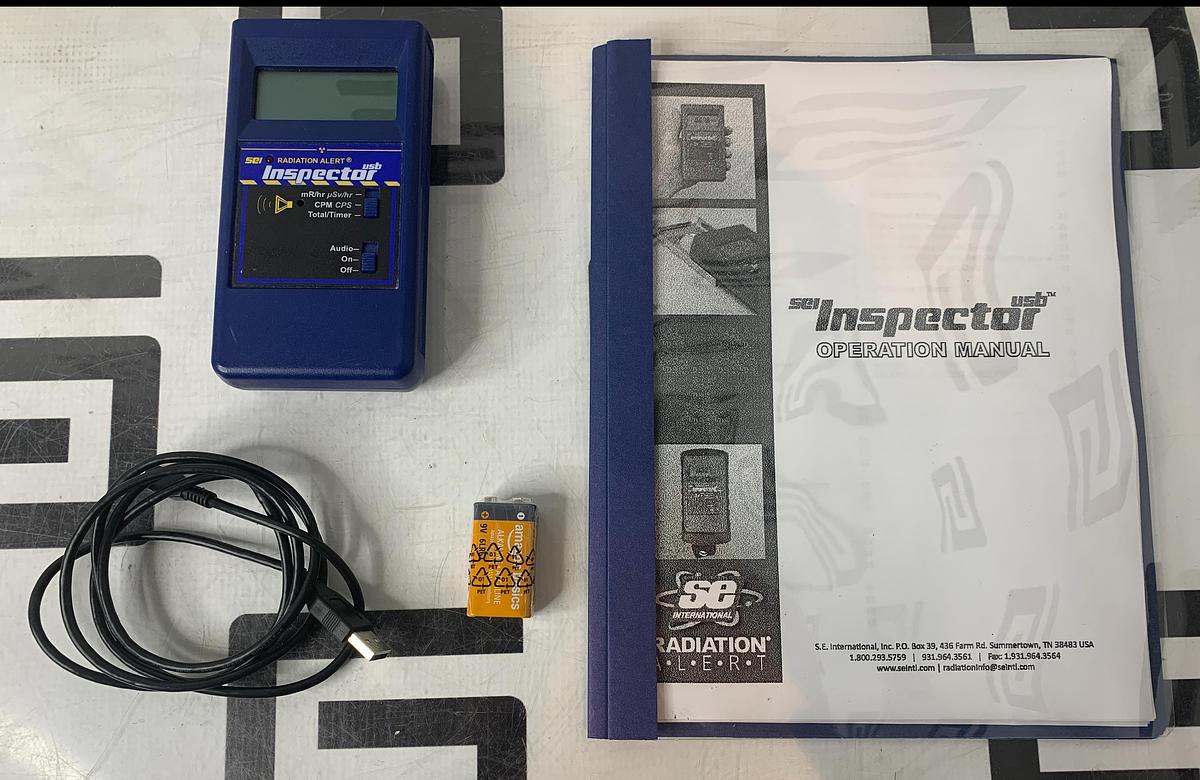 Used SE International Radiation Alert Inspector USB Geiger Counter w/ New Battery, Cable
