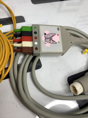 Used Philips M1520A ECG Trunk Cable 12 Pin with 5 Lead Wires
